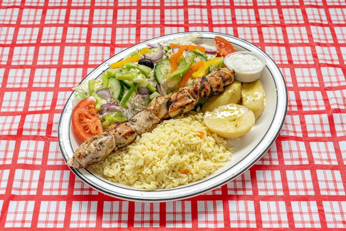 Chicken Souvlaki Plate