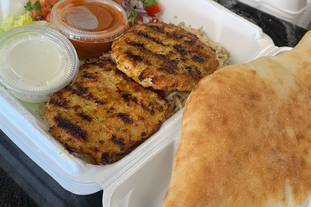 Chicken Chapli Kabob plate