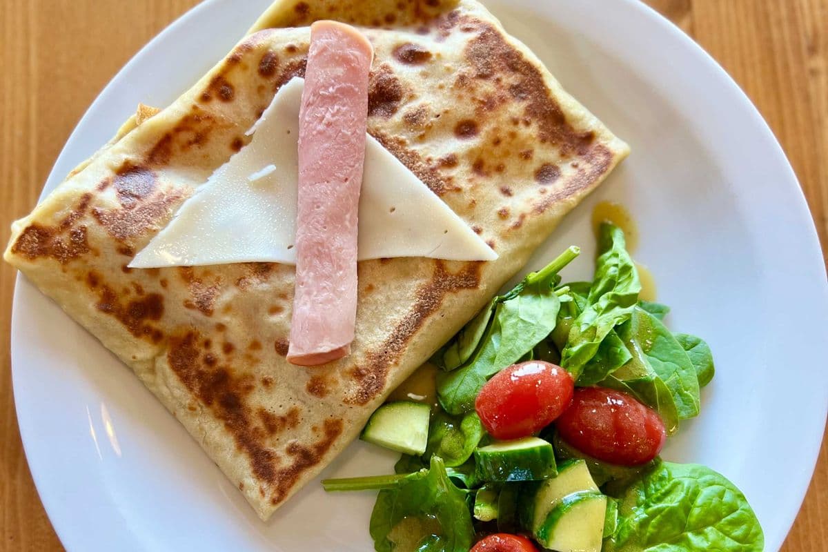 Ham and Swiss Crepe
