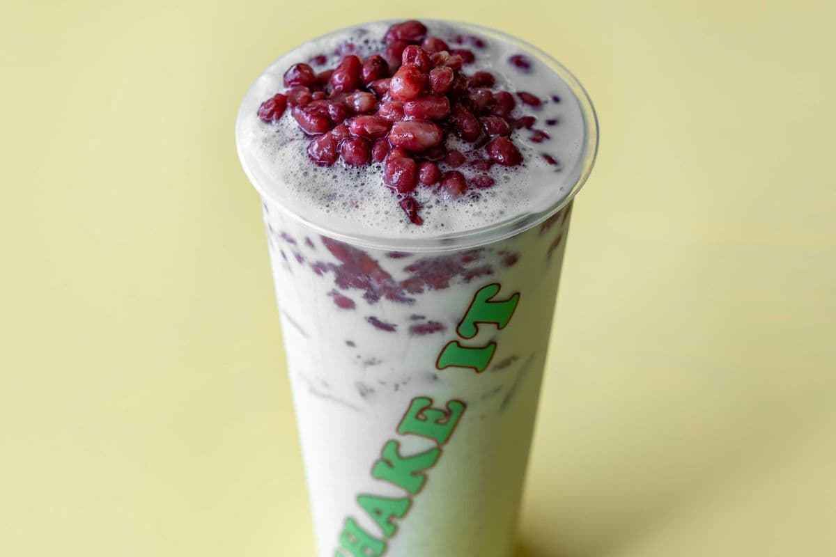 Red Bean Matcha Milk Tea