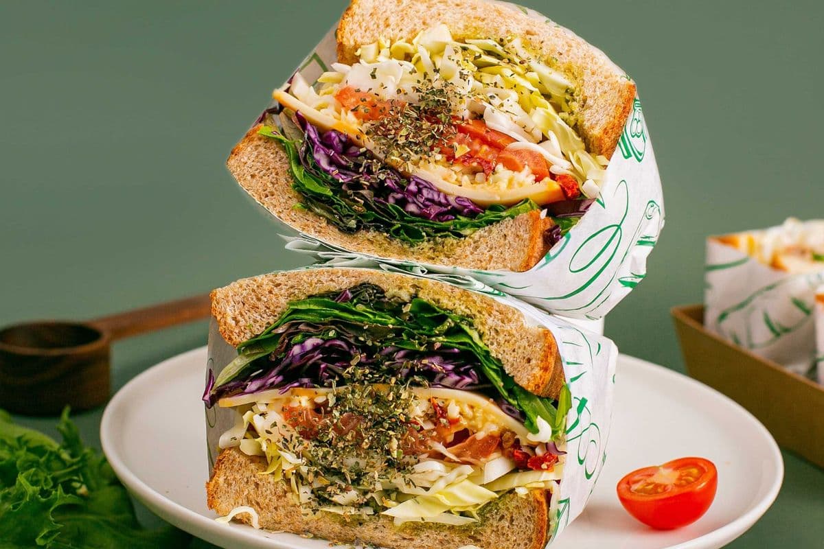 Basil Tomato and Cheese Sandwich