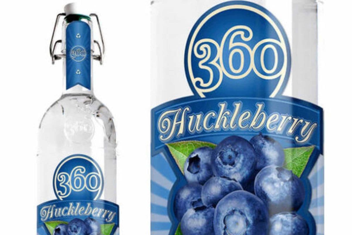 360 HUCKLEBERRY VODKA (750ML) (1 x 750ML)