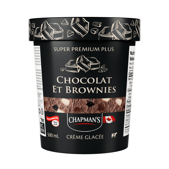 Chapman's Super Premium Créme Glacée Chocolat et Brownies 500ml/ Chapman's Super Premium Ice Cream Chocolate & Brownies500ml
