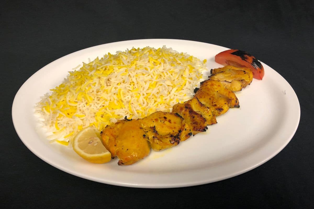 14. Chicken Tikka Kabab with Saffron Rice