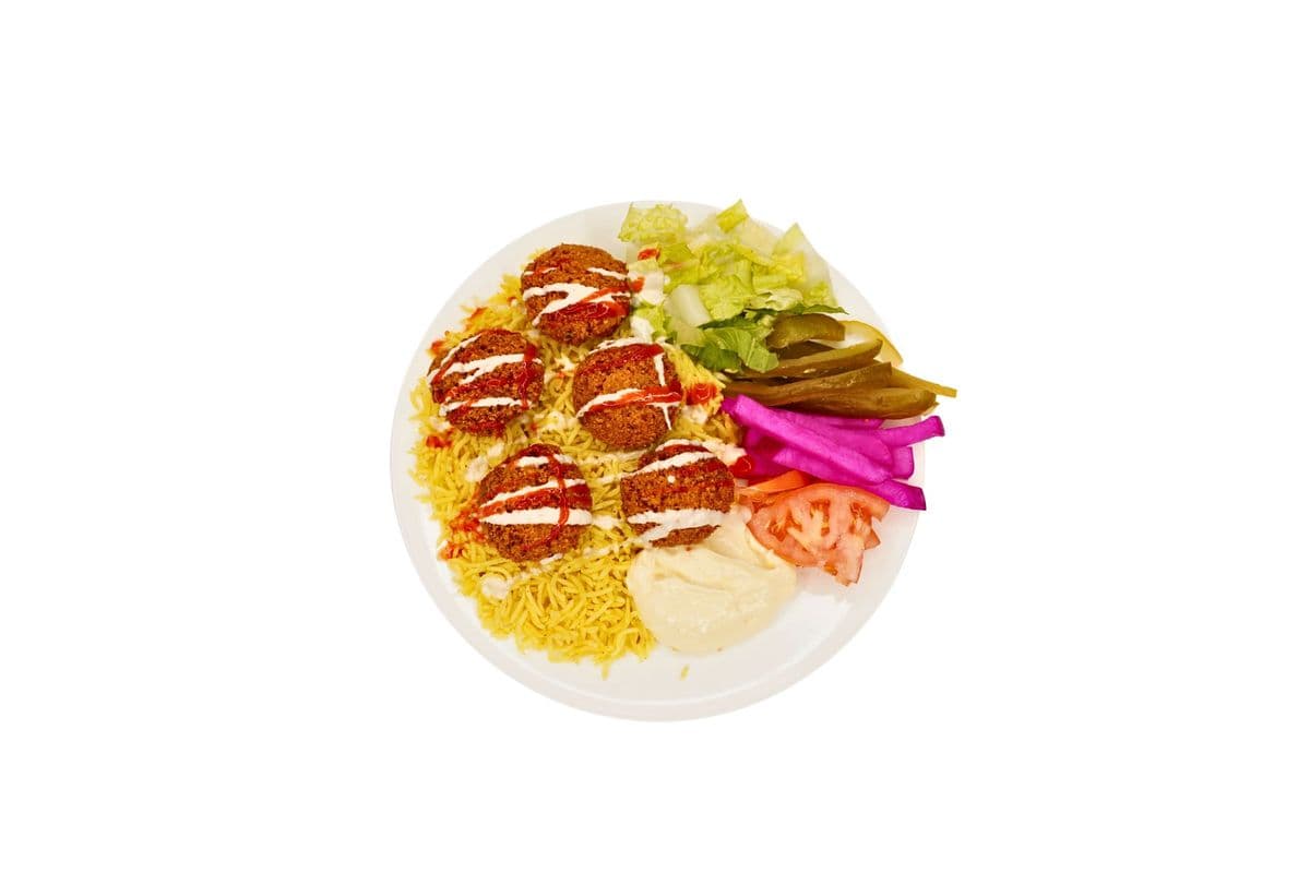 Falafel on Rice and Veggies