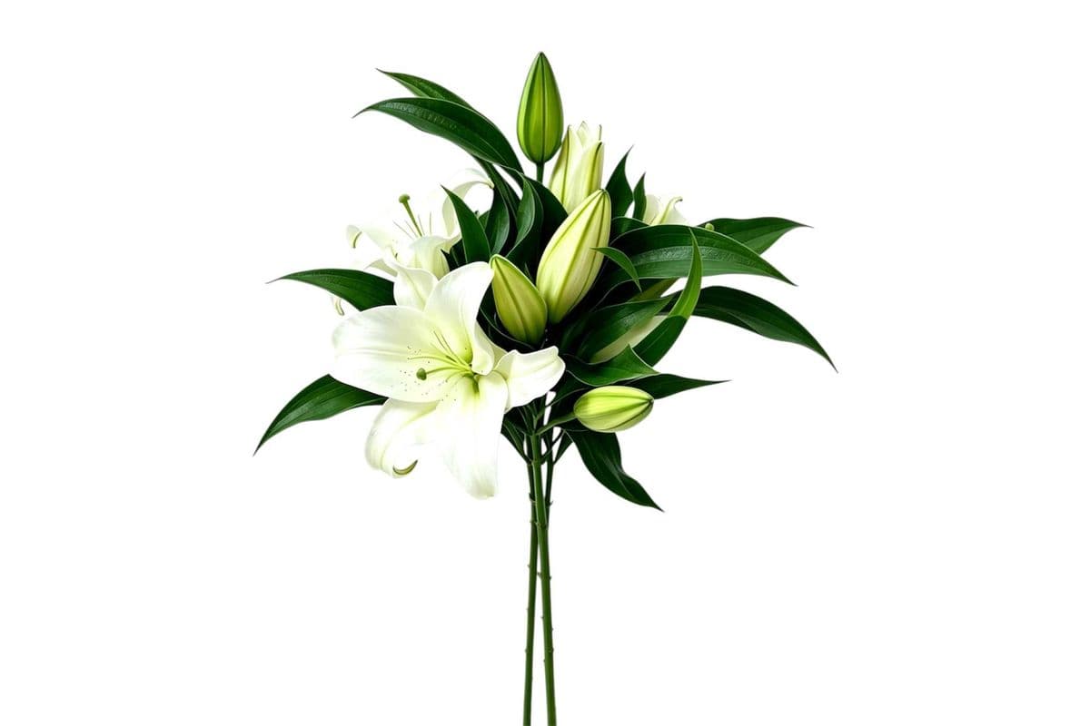 White Oriental Lily - 2 Stems
