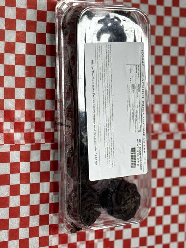 10 Pack Blackout Mini Cupcakes