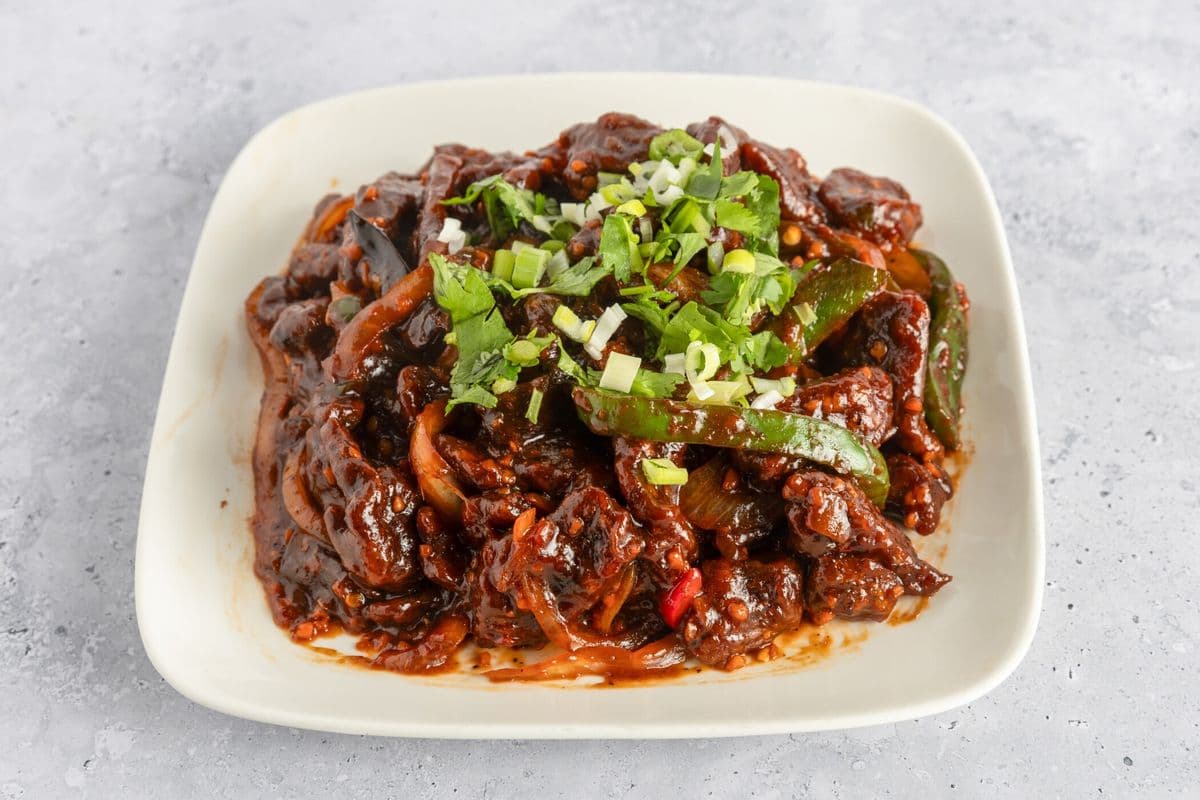 B6. Crispy Beef (Dry)with side white rice