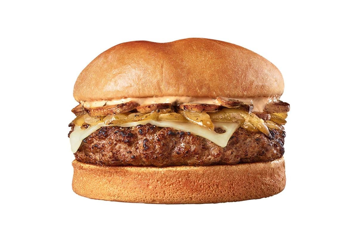 Vibe With Shrooms Burger and Fries