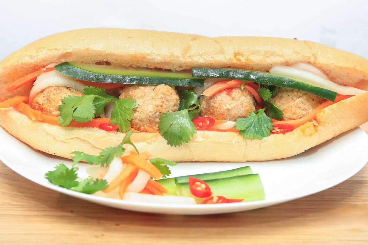 3. Pork Meatball Sandwich - Bánh Mi Xíu Mai