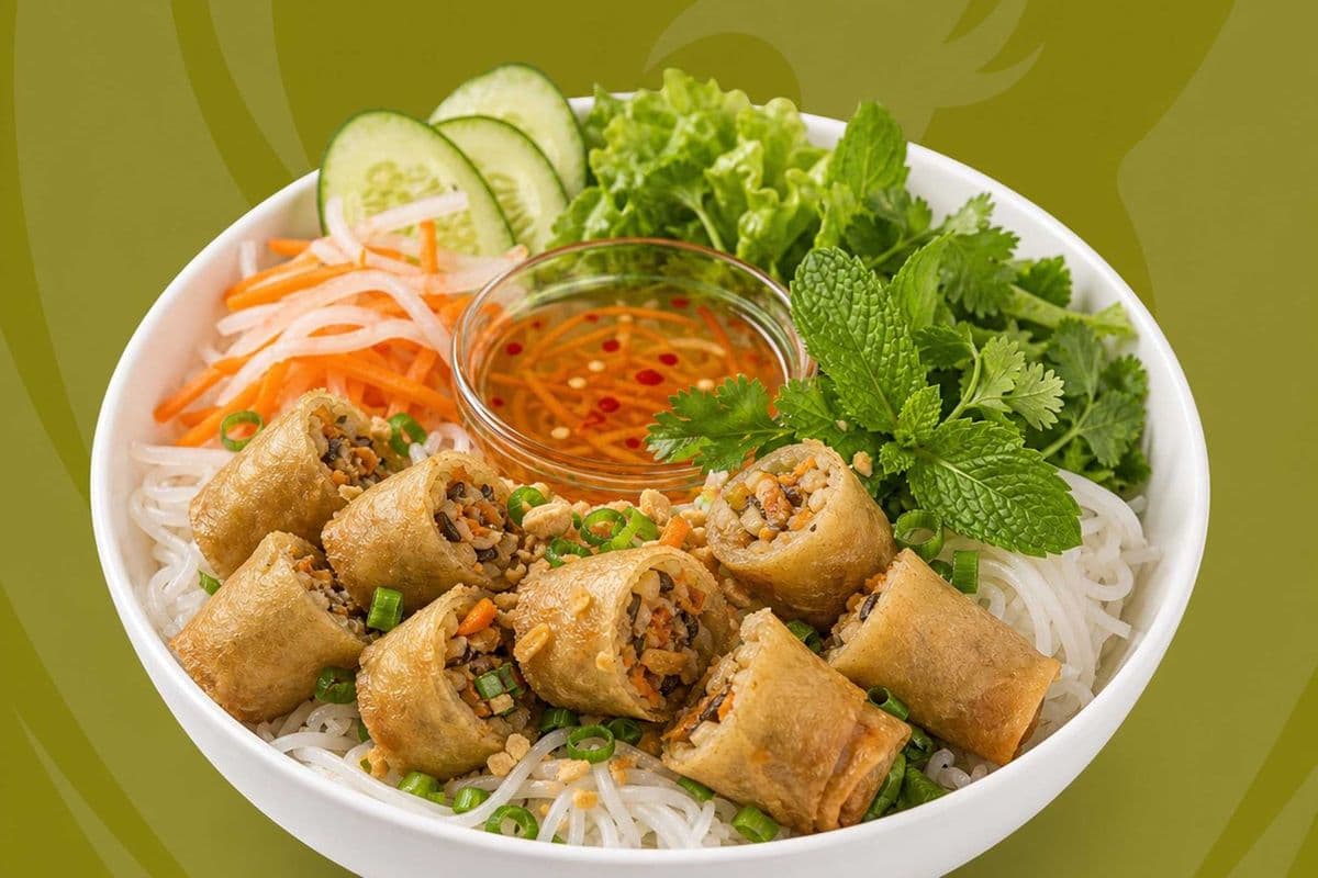 53. Vegetable Spring Roll on Vermicelli - Bun Cha Gio Chay
