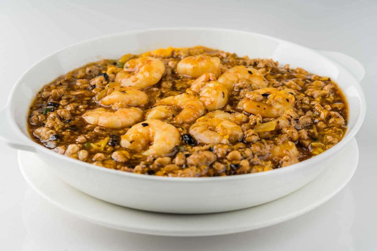 102. Stir Fried Shrimp and Pork in Lobster Sauce