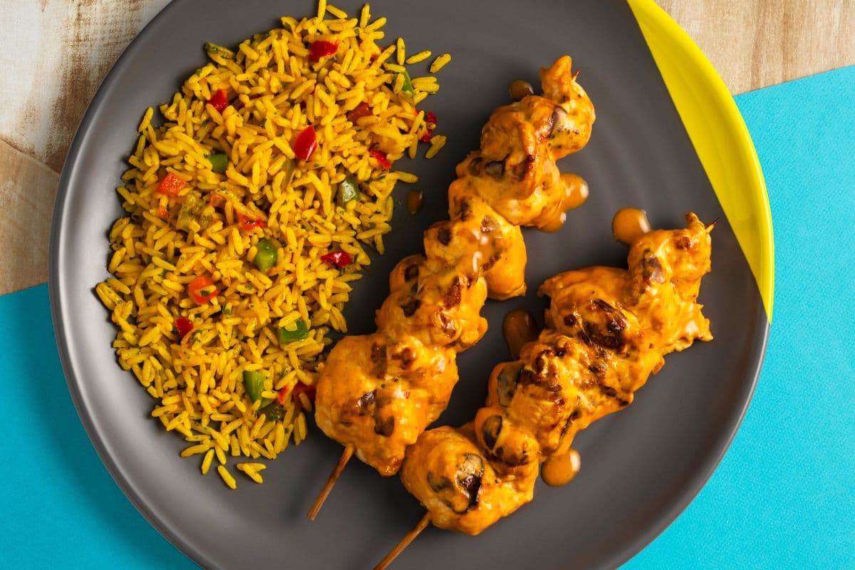 Two Chicken Tender Skewers with One Regular Side