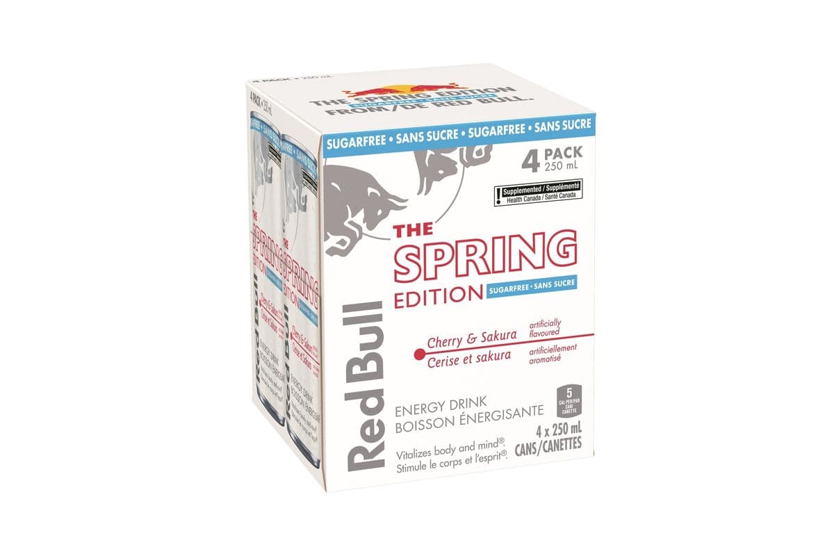 Red Bull Sugar Free Cherry & Sakura Spring Edition 250 ml (4 Pack) 8303032