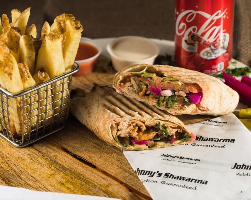 Falafel Wrap, Fries, and Pop Combo