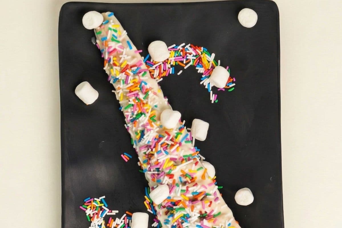 Sprinkle and marshmallow waffle stix