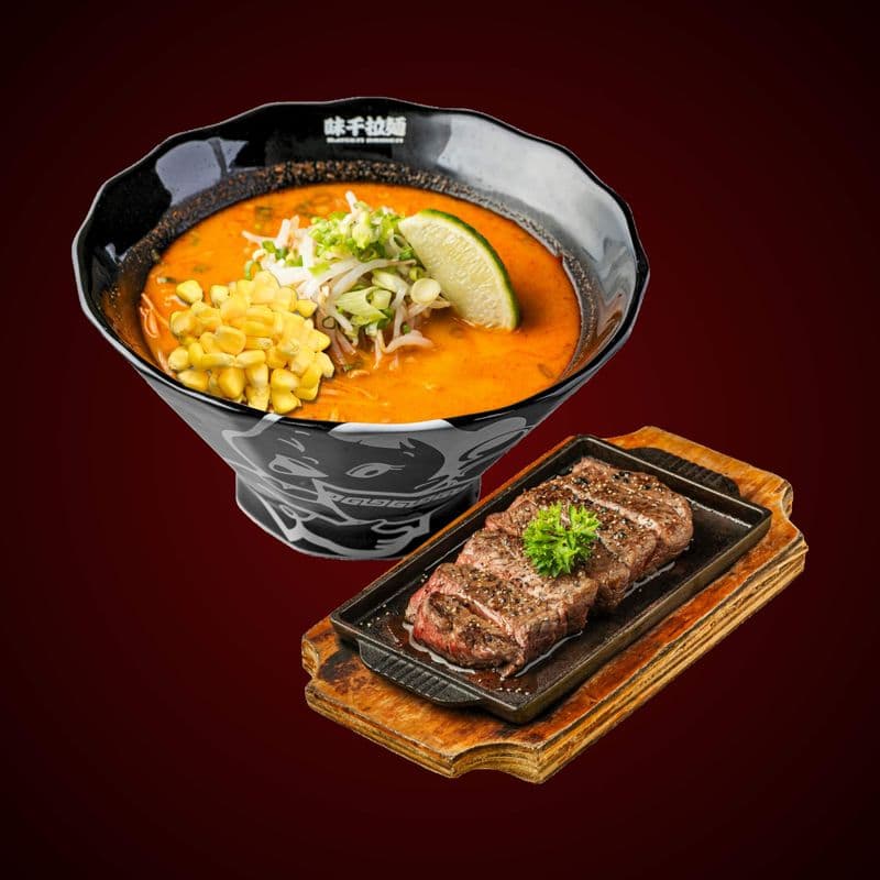 Tom Yum Ramen + Steak
