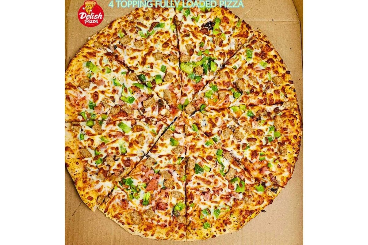 12" Medium Double Pizza with Four Toppings