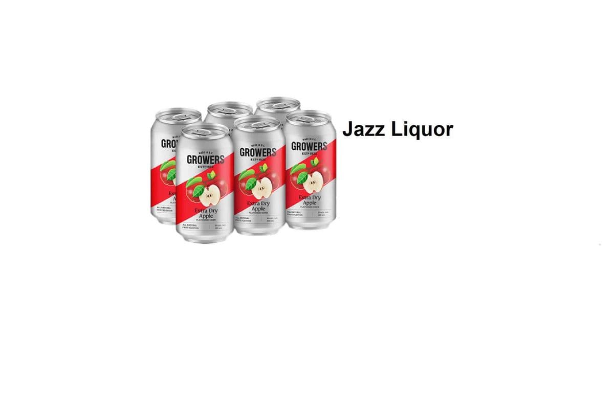 GROWERS EXTRA DRY APPLE 6 CANS (1 x 6x355ML)
