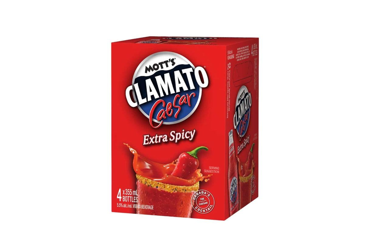 MOTTS CLAMATO CAESAR EXTRA SPICY 4PK (4 x 355ml)