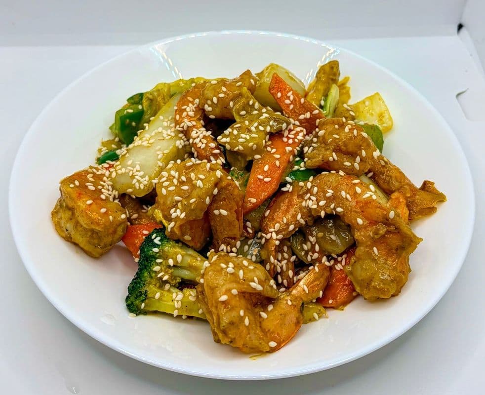109. Crevettes Curry Thai Jaune 咖喱虾