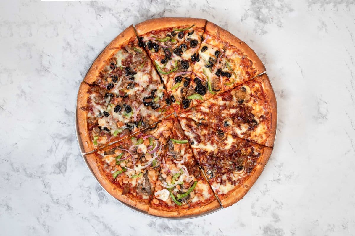 Three on Three Medium Pizza Special
