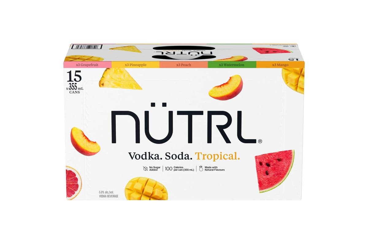 Nutrl Vodka Soda Tropical Mixer 355ml 15pk Can