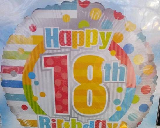 18" Round Foil Balloon (18th Birthday)