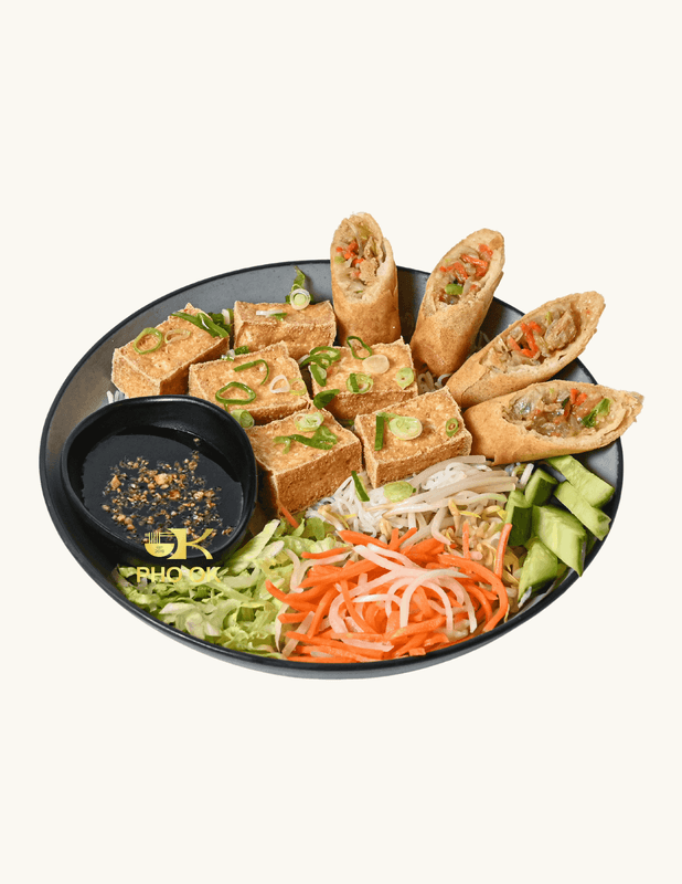 A4. Tofu and Vegetarian Fried Spring Rolls with Vermicelli
