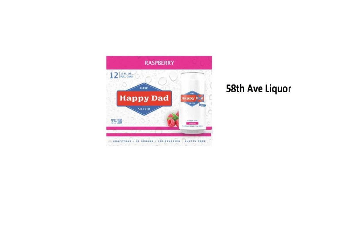 HAPPY DAD HARD SELTZER RASPBERRY (1 x 12×355ML)