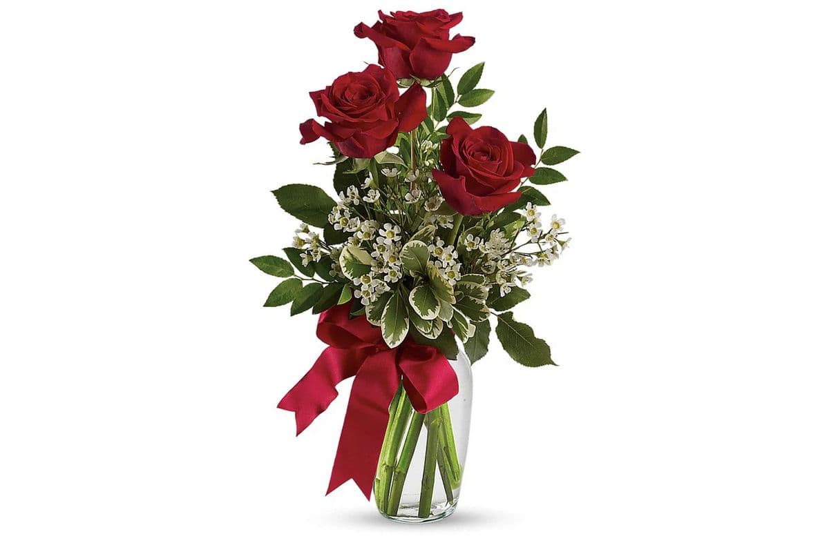Thoughts of You Bouquet With Red Roses