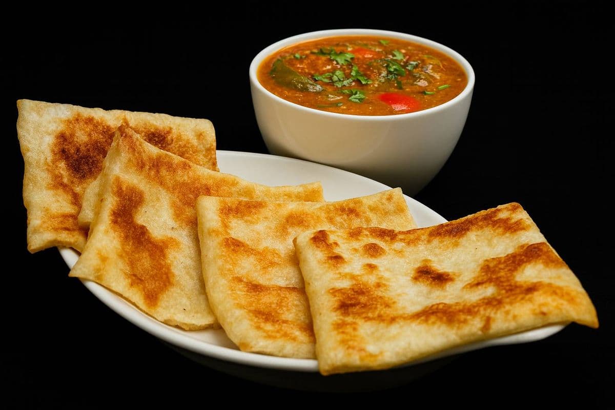 Lamb Murtabak & Thanjai Salna / Murtabak d’Agneau et Salna Thanjai