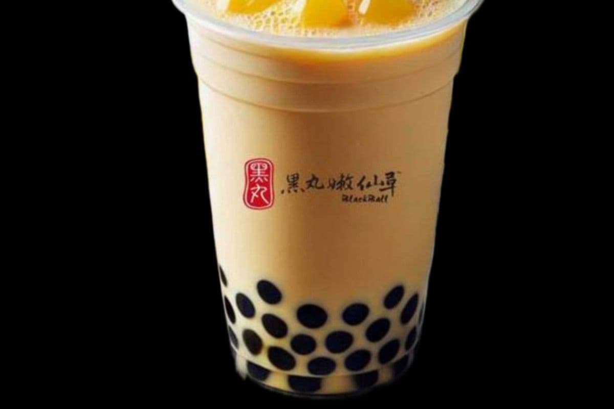 Mango Milk Tea with Pearls 芒果珍珠奶茶
