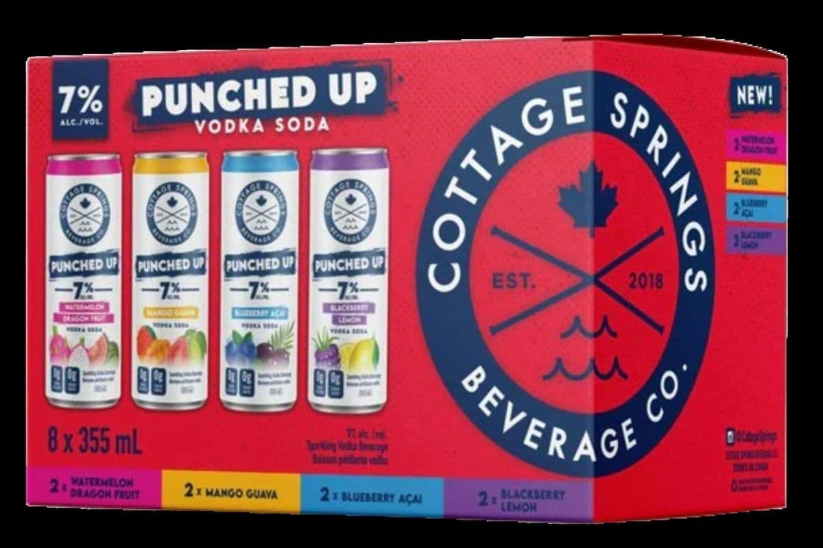 COTTAGE SPRINGS PUNCHED VODKA SODA (8 CANS X 355ML) 7.0% ABV (8 x 355 mL)