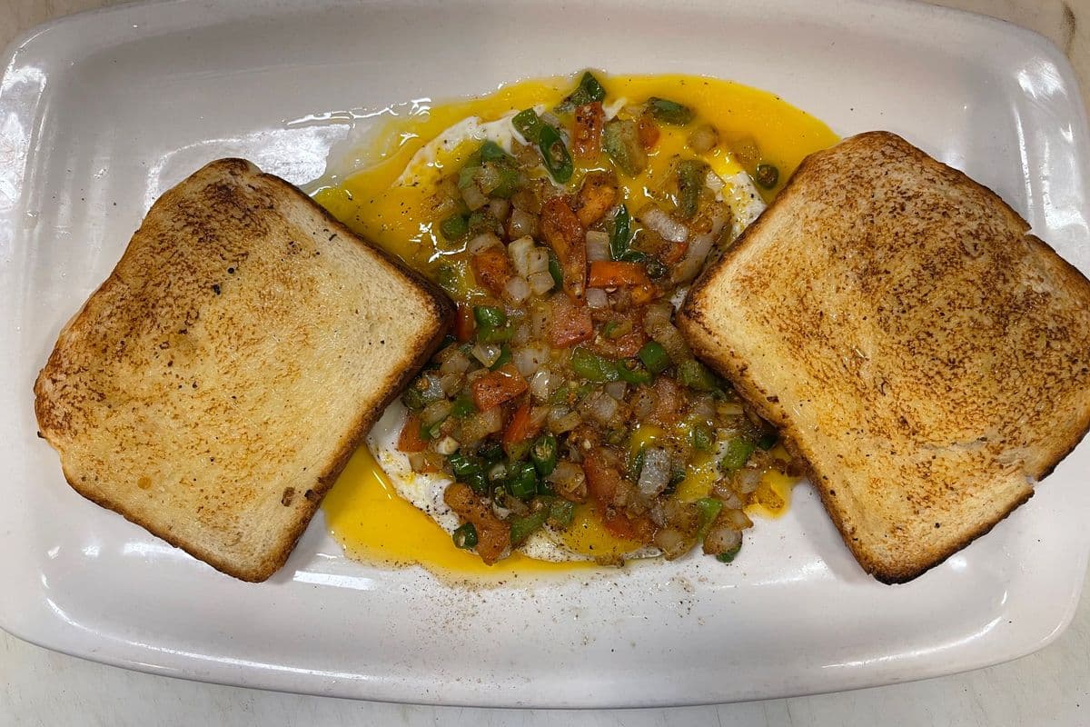 Eggs half fry ( Indian style)