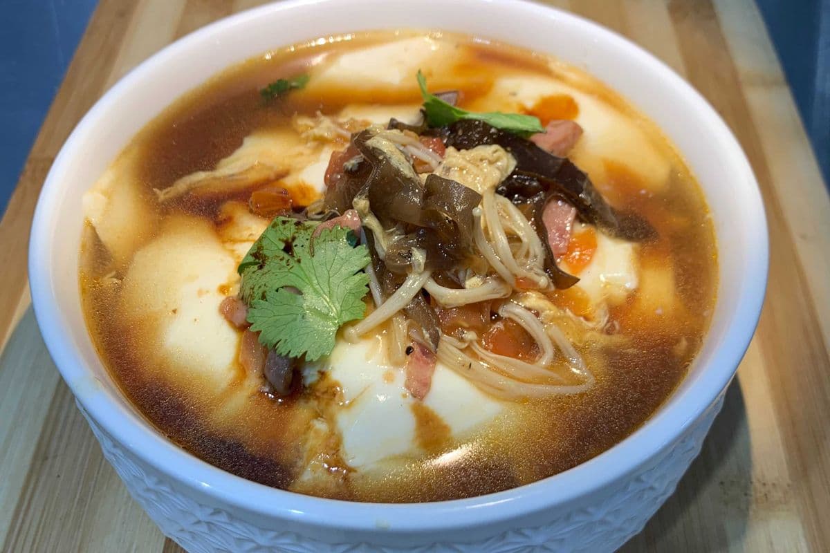 Tofu Pudding in Spicy Beef Bone Broth