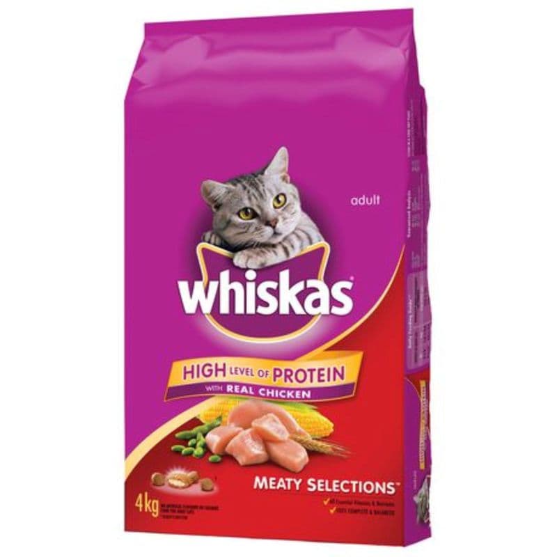 Whiskas Dry Cat Food Meaty Selections with Real Chicken (2 kg)