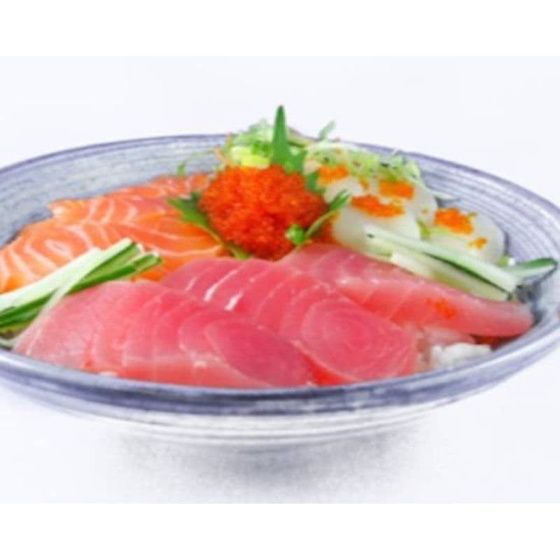 Salmon, Tuna, Scallop, and Tobiko Don