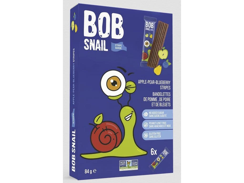 Bob Snail Fruit Strips Apple, Pear & Blueberry 6 Pack 84g No Added Sugar