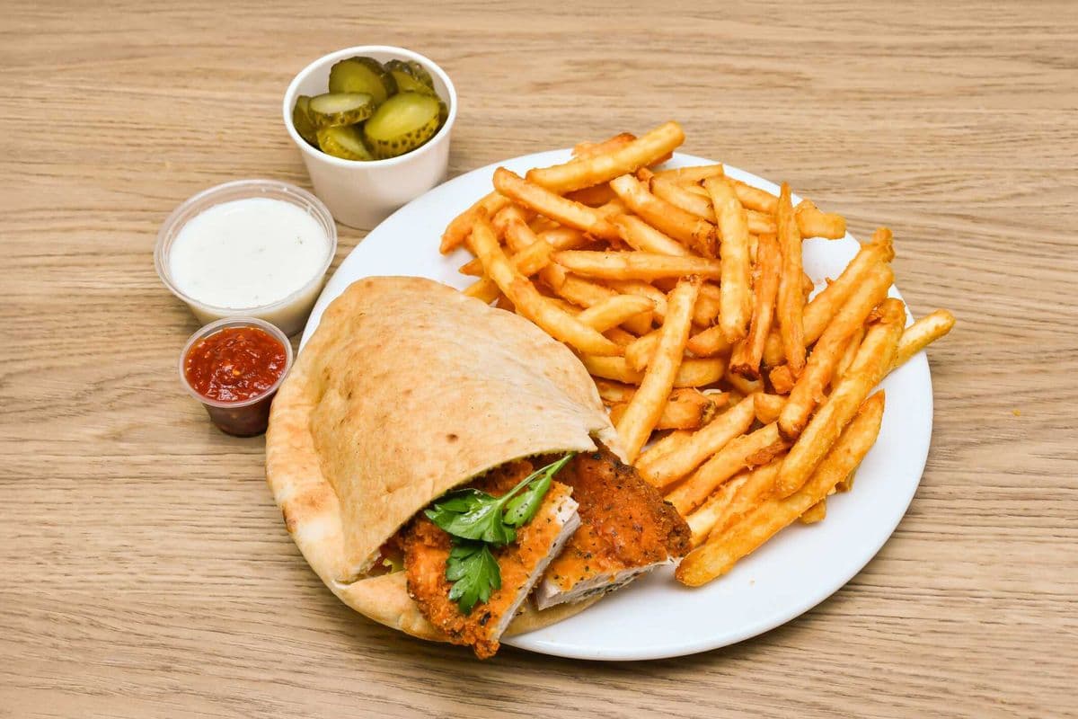 Schnitzel Pita Sandwich Combo