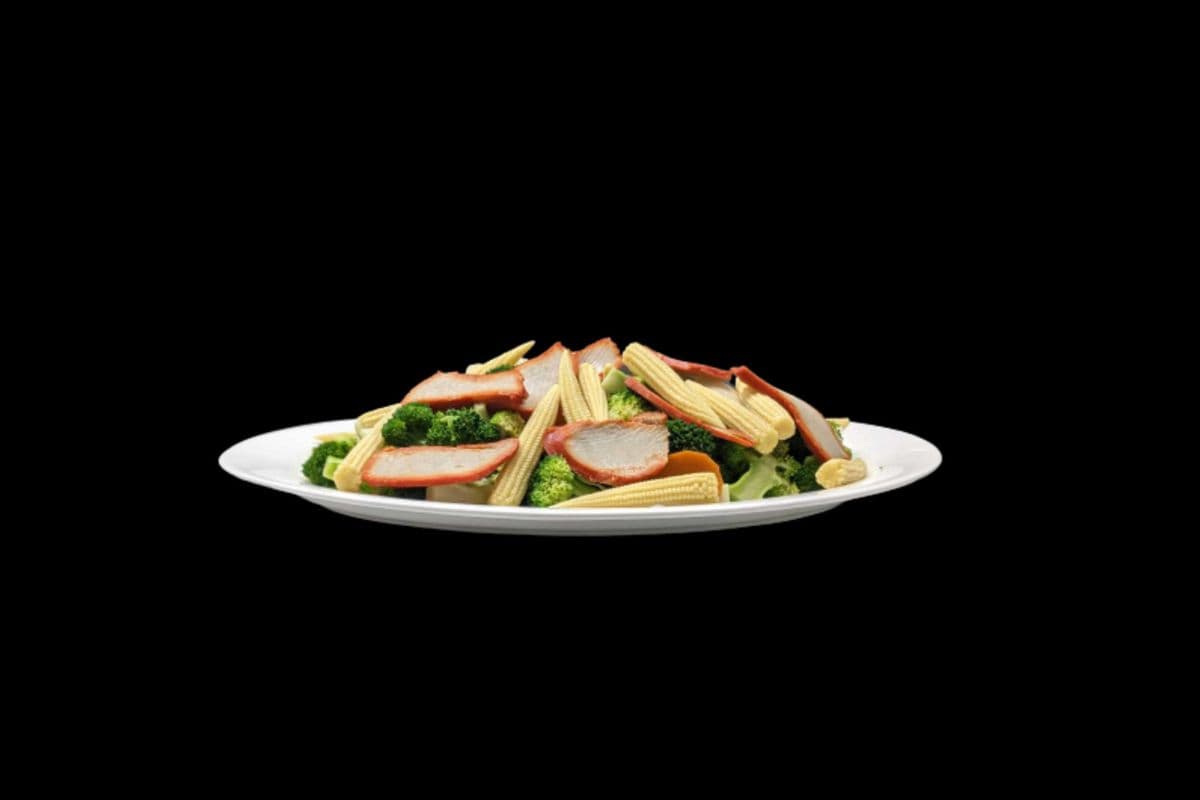 165. Stir-Fried BBQ Pork, Baby Corn, and Broccoli