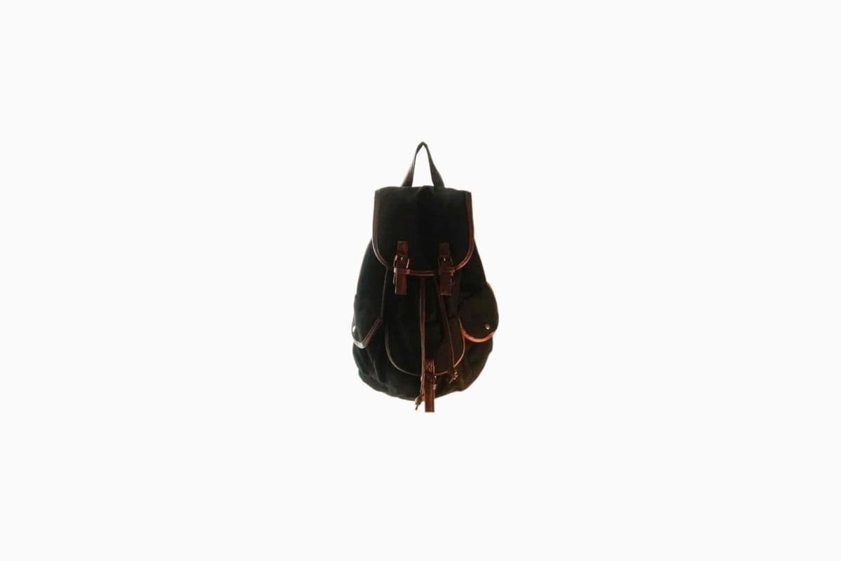 Black & Brown Canvas Gym Bag