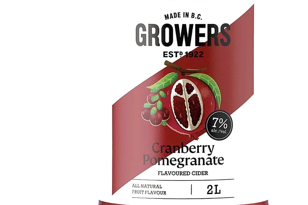 Cranberry Pomegranate Cider 2L, Growers (1 x 2L)