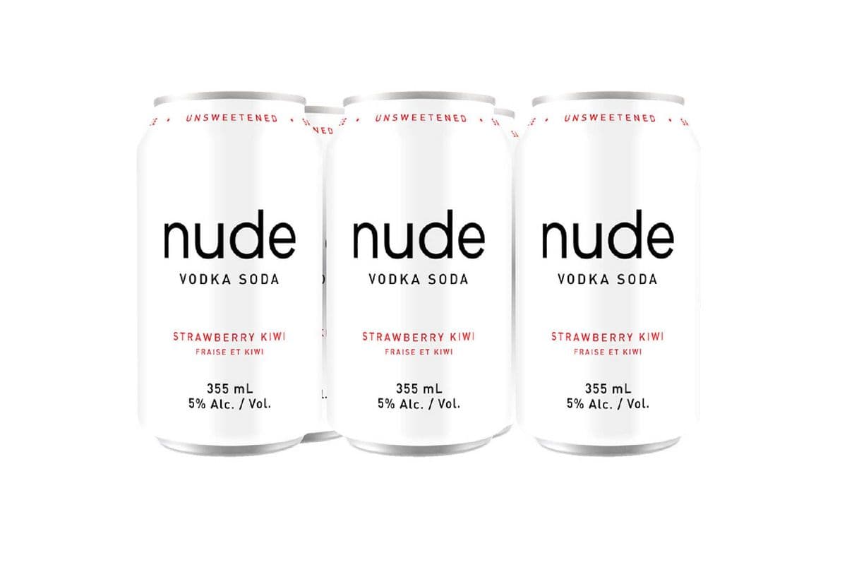 Nude Vodka Soda Strawberry Kiwi (6 Pack Cans) (6 x 355 ml Cans)
