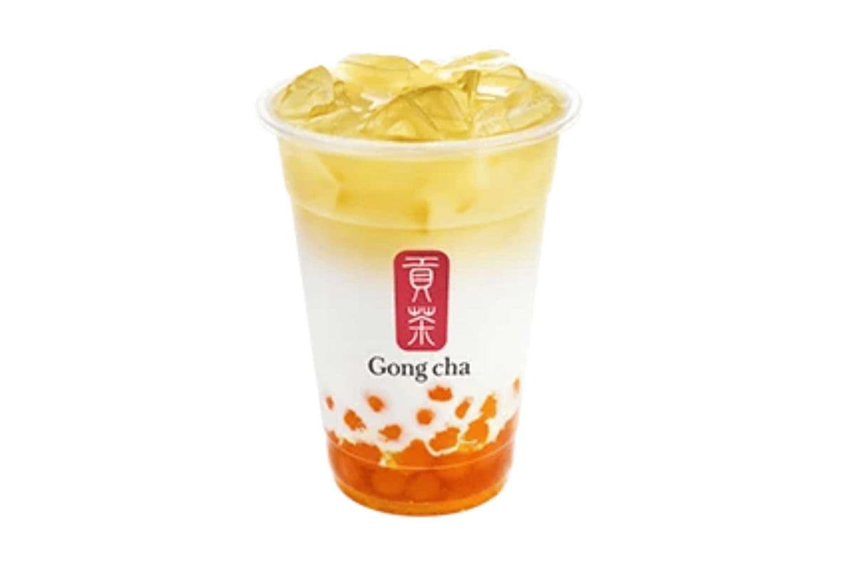 Mango Latte with Mango Pearls 🥭