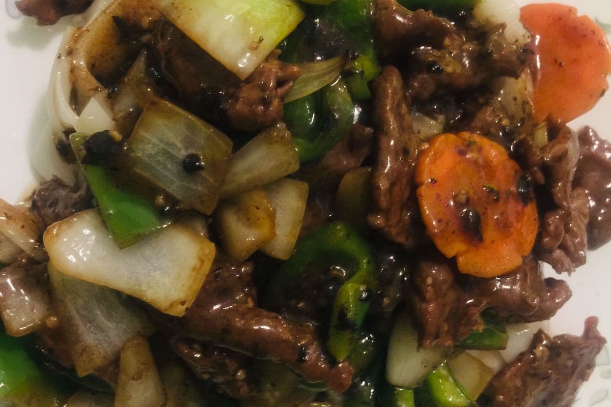 41. Beef, Flat Rice Noodle and Blackbean Sauce