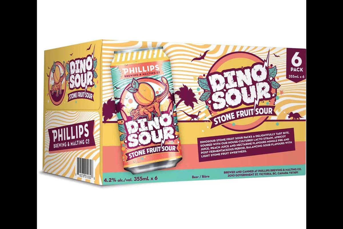 PHILLIPS DINO SOUR STONE FRUIT (6 x 355ML CANS) (6 x 355ML)