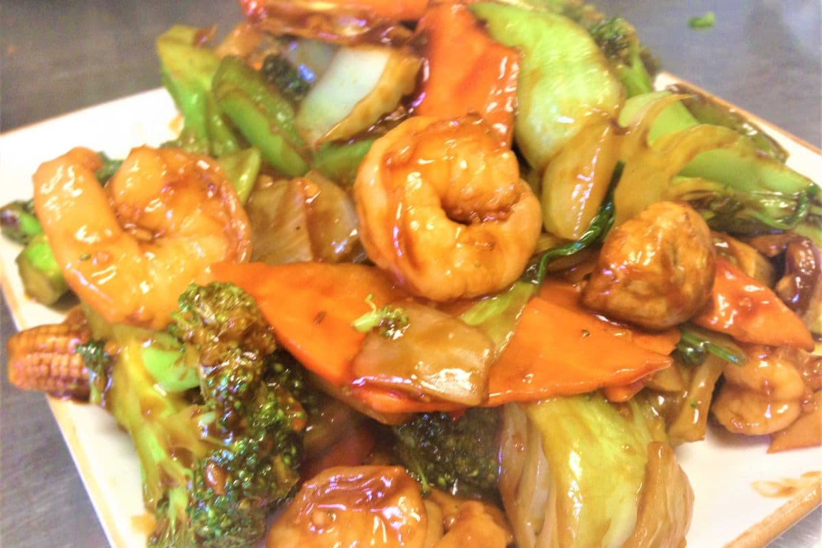 111. Tiger Prawns with Mixed Vegetables
