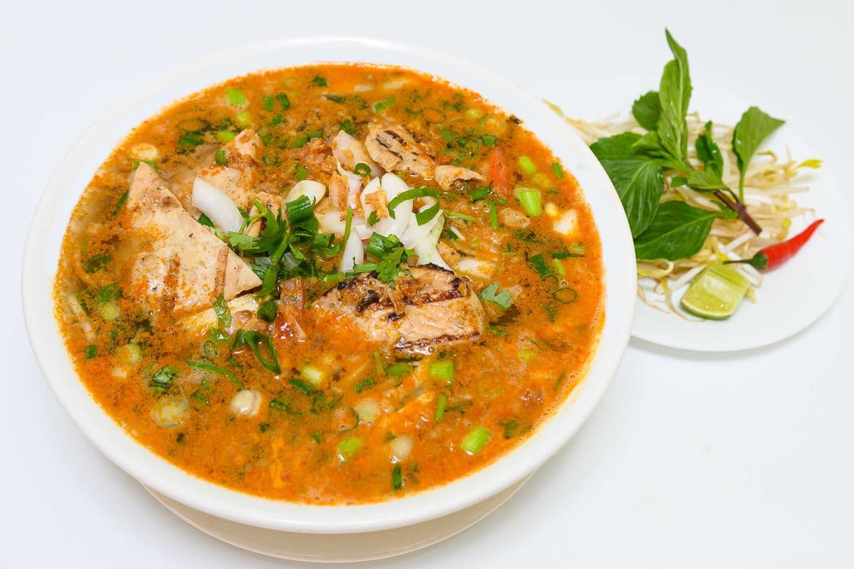 40. Spicy Peanut Satay Grilled Chicken Noodle Soup
