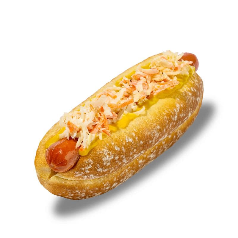 Hot-dog salade de chou sauce moutarde au miel